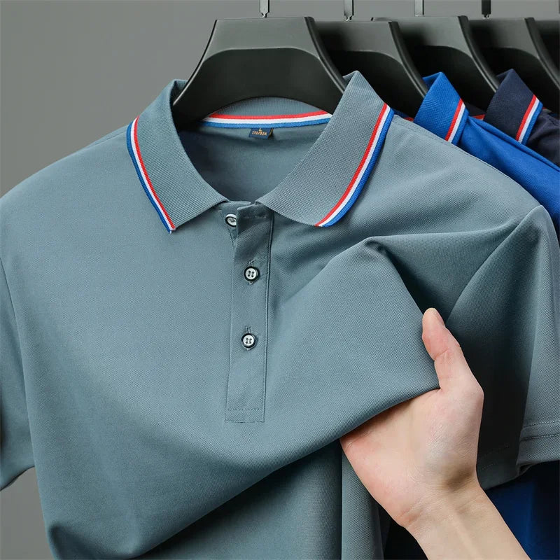 2025 Men’s Solid‑Color Polo Shirt – Summer Casual Short‑Sleeve Fashion Top | Comfortable & Versatile