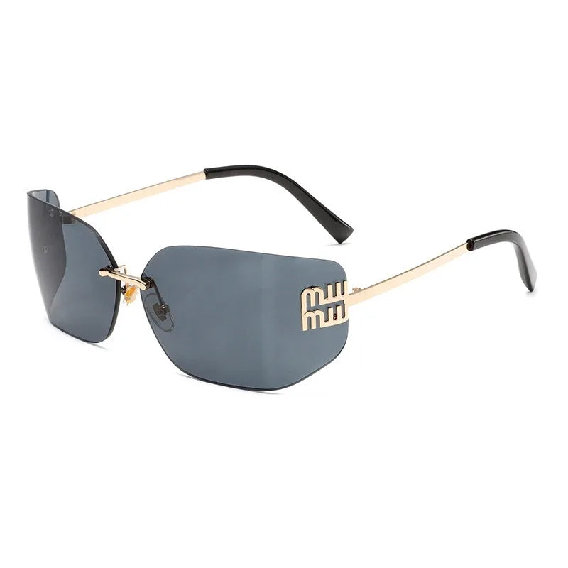 Zhang Yuanying's same miumiu sunglasses for women, with a high-end and personalized y2k sunglasses and curved i