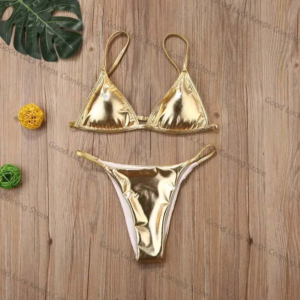 Women’s Sexy Sequin Brazilian Bikini Set