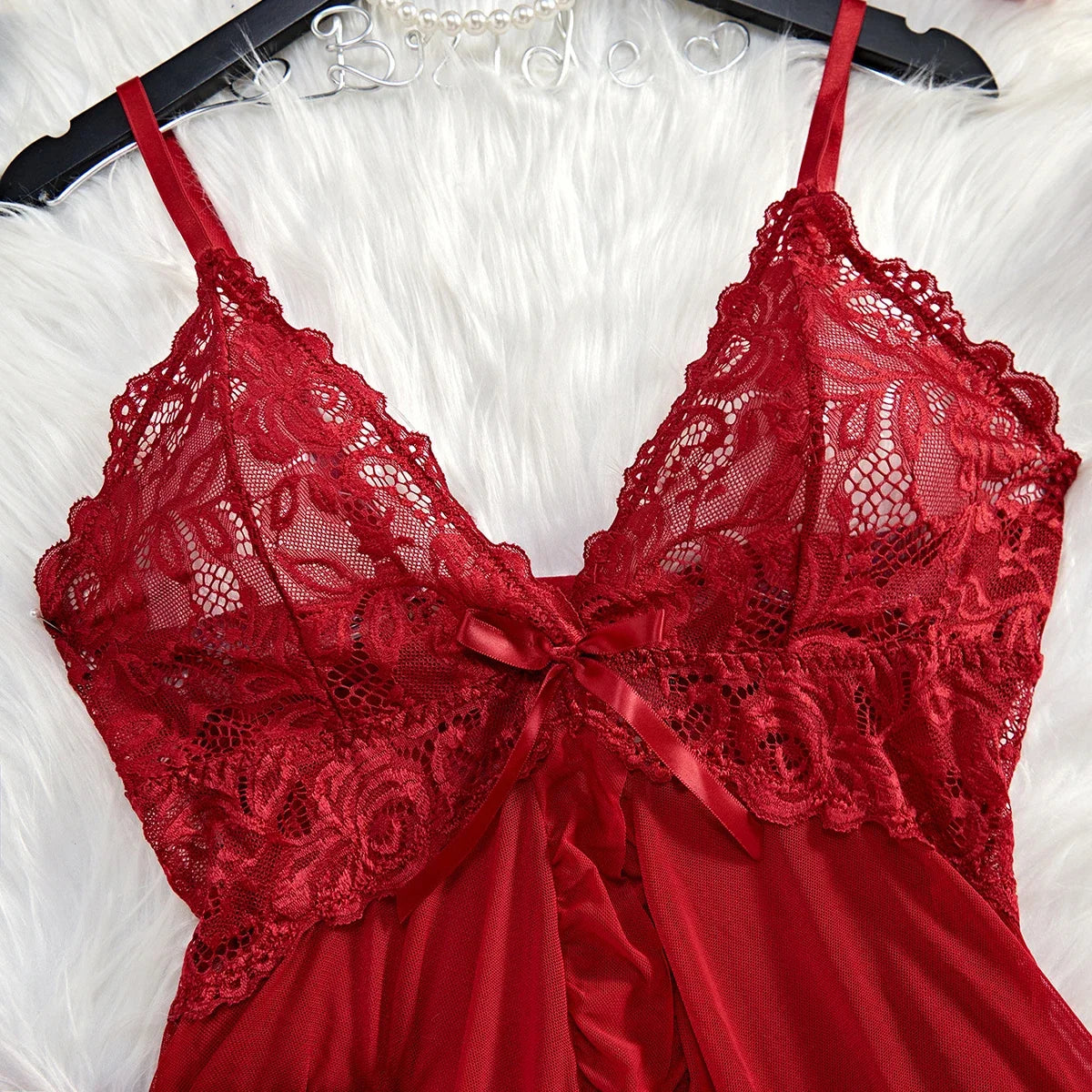 Tulle Lace V‑Neck Night Dress
