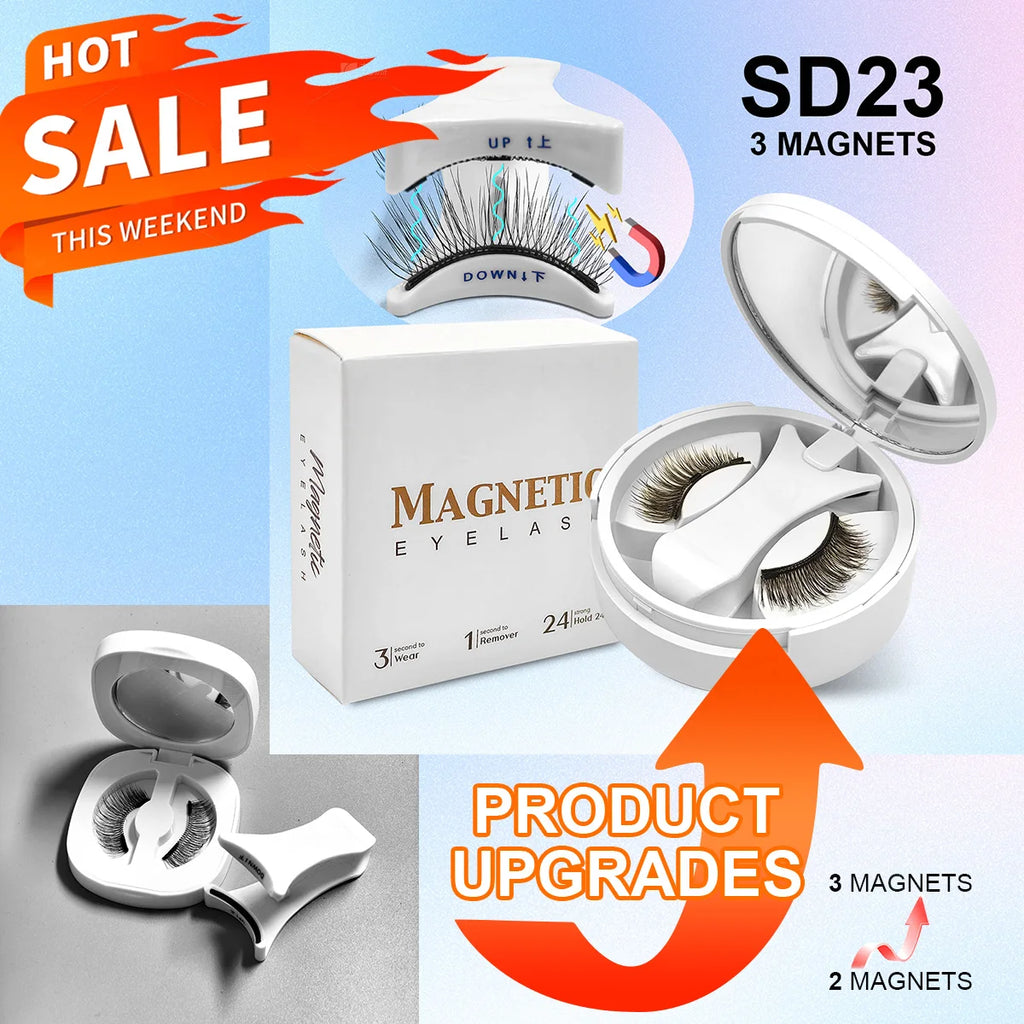 Magnetic Eyelashes Set – Reusable No‑Glue Lashes with Magnetic Tweezers for Easy, Natural Glam