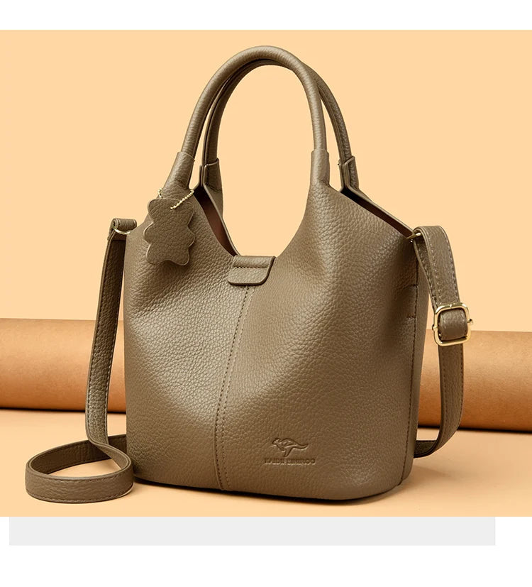 Soft Leather Handbags for Women Vintage Shoulder Bag Luxury Designer Ladies Large Capacity Bags Sac A Main