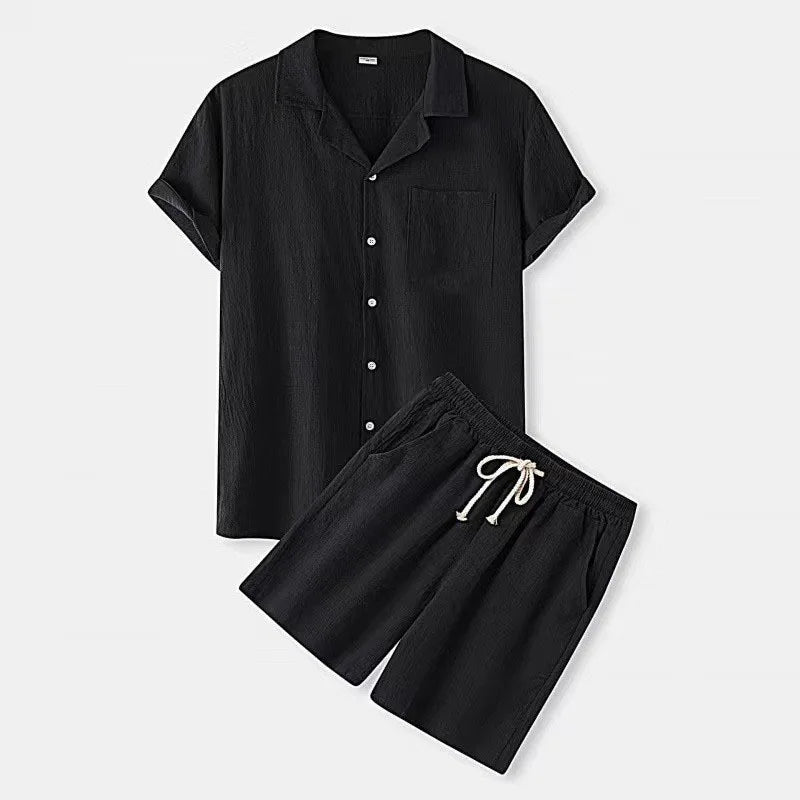 Lapel Short‑Sleeve Shirt & Shorts