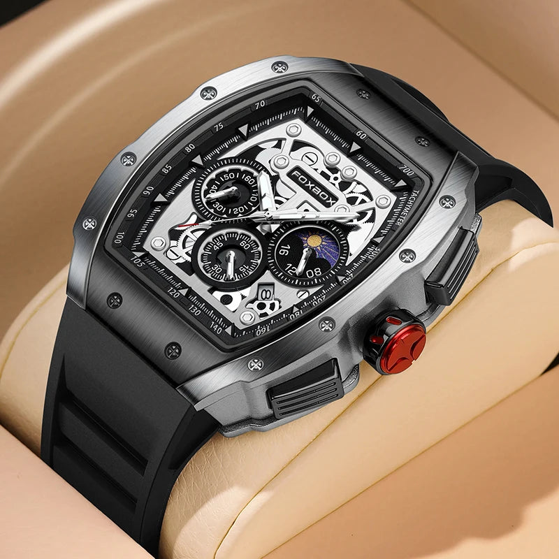 LIGE Men Watch Foxbox Brand Luxury Waterproof Quartz Wristwatch For Men Date Sport Silicone Clock Male Watches Relogio Masculino