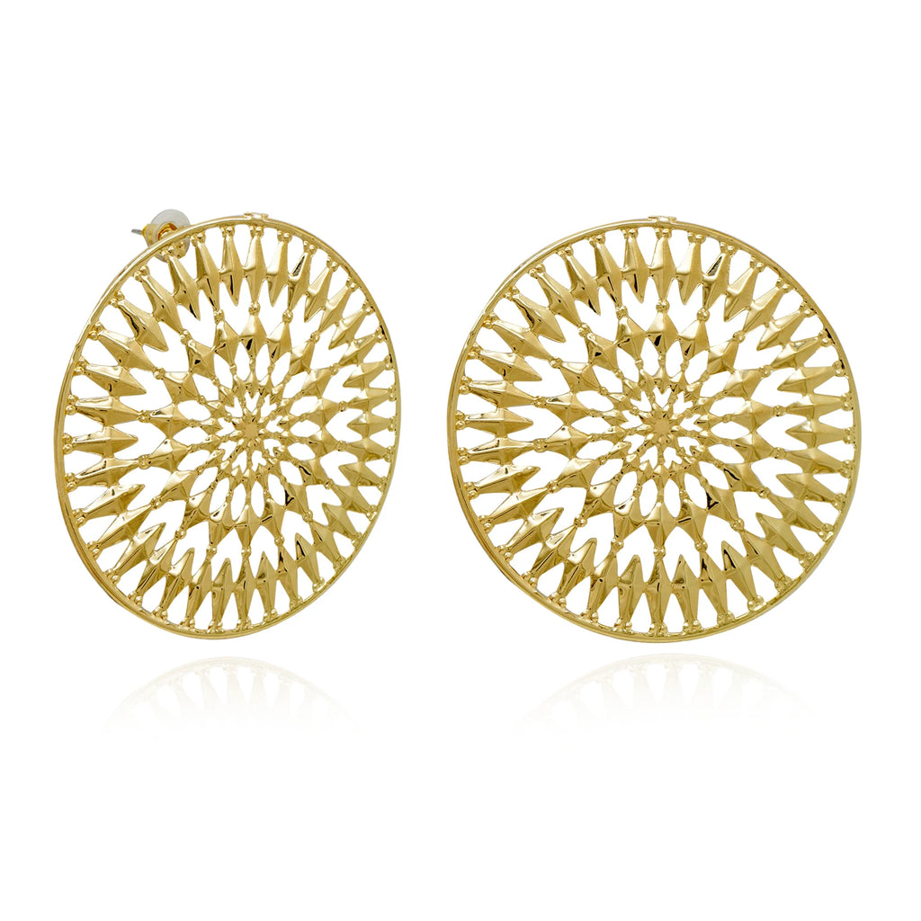 African Big Copper Drop Earrings Gold Color Stud Earrings Hollow Out Earings For Women Trend Jewelry Wedding Accessories