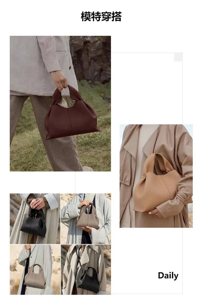 Fashion Women Dumpling Bags Luxury Leather Versatile Solid Color Female Shopping Crossbody Bag 2025 New Design