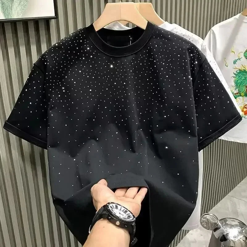 Men’s Rhinestone Rivet T‑Shirt