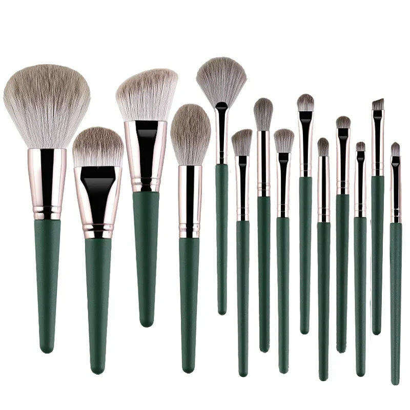14‑Piece Soft Fluffy Makeup Brush Set – Professional Powder, Foundation, Blush & Eyeshadow Tools