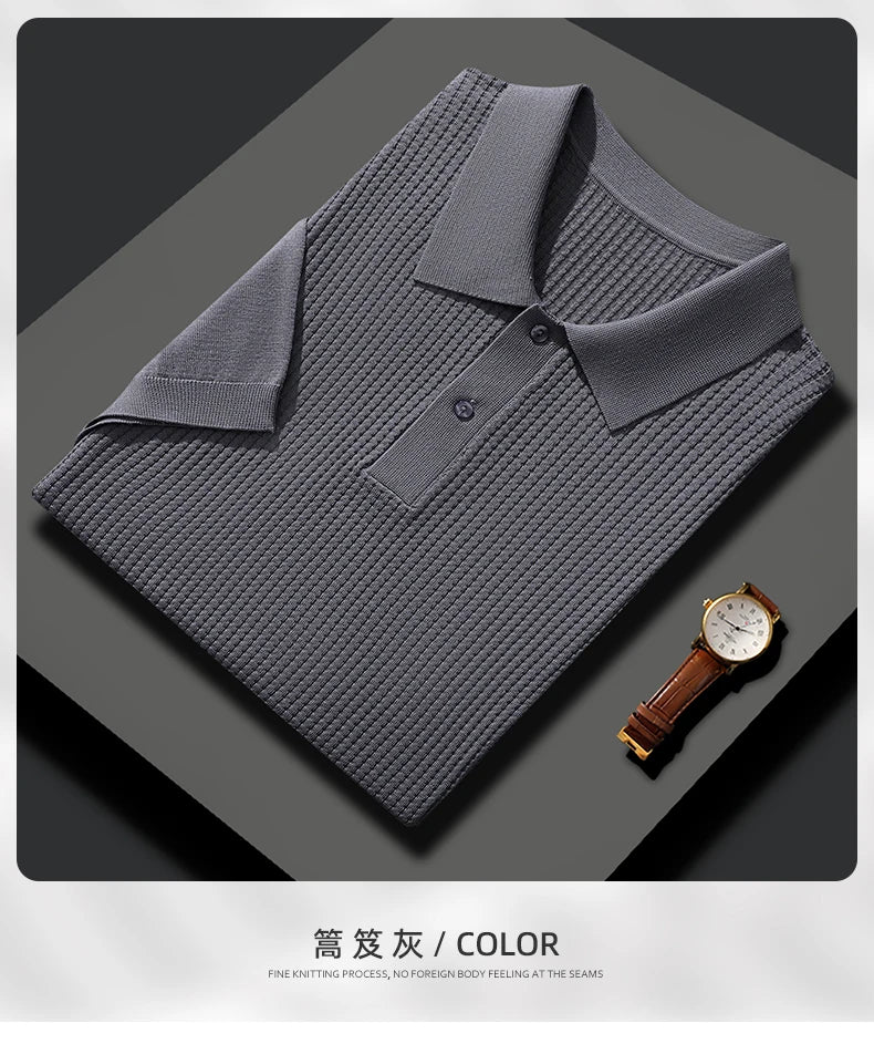 🧵 Summer Men’s Mulberry‑Silk Polo