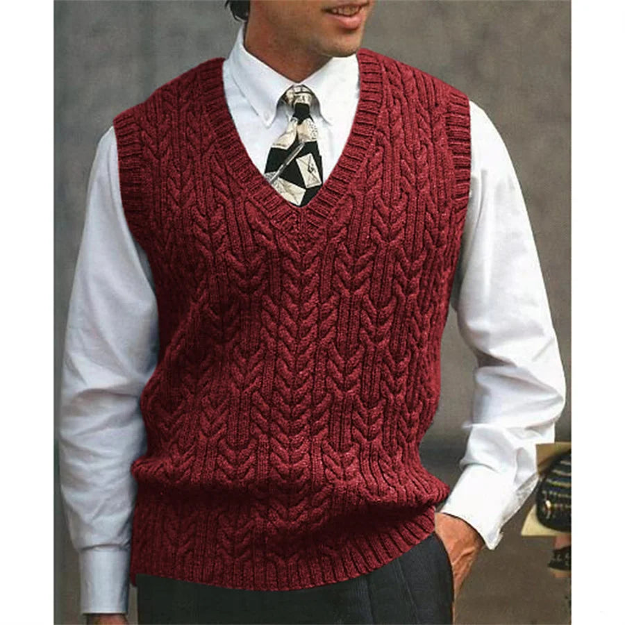 V‑Neck Knit Sweater Vest