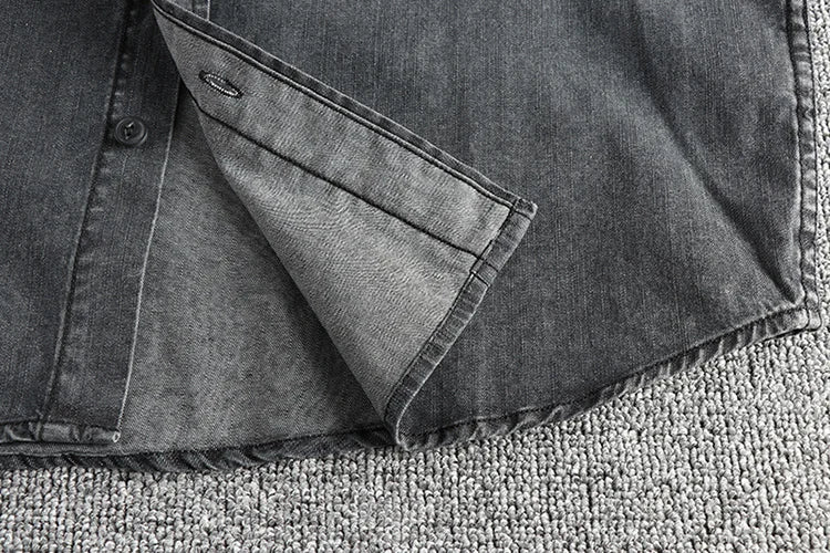 Heavy‑Washed Vintage Denim Shirt