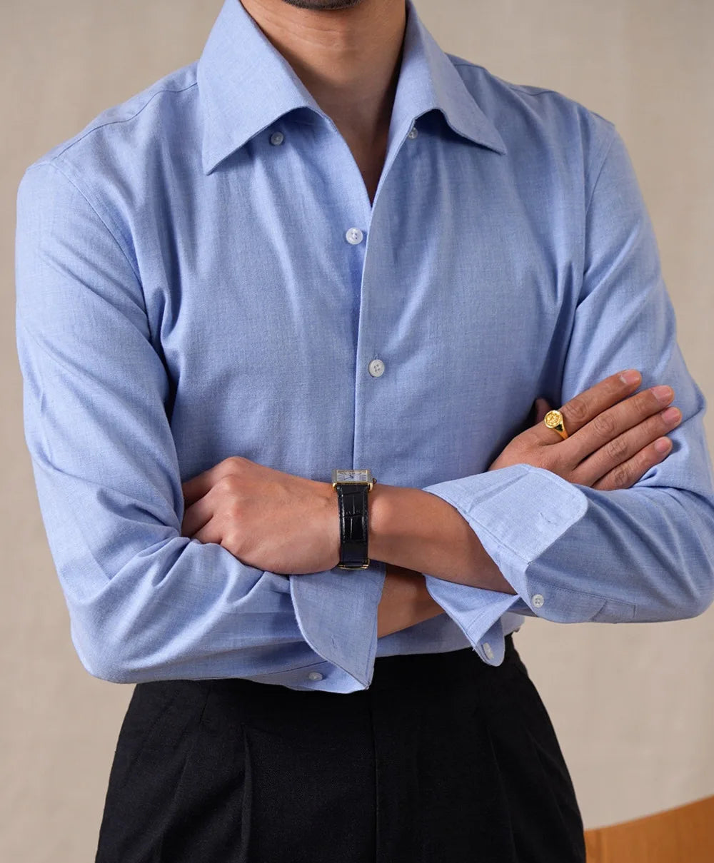 100% Cotton Blend Business Formal Men Shirts Italian Style One-Piece Collar Long Sleeve Shirt Men 2026 Casual Camiseta Masculina