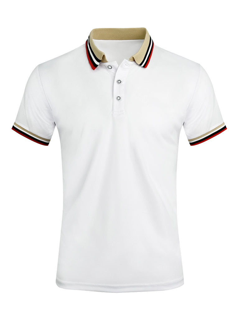 Men’s Summer Cotton Polo Shirt – Breathable Solid/Striped Short‑Sleeve Business‑Casual Top