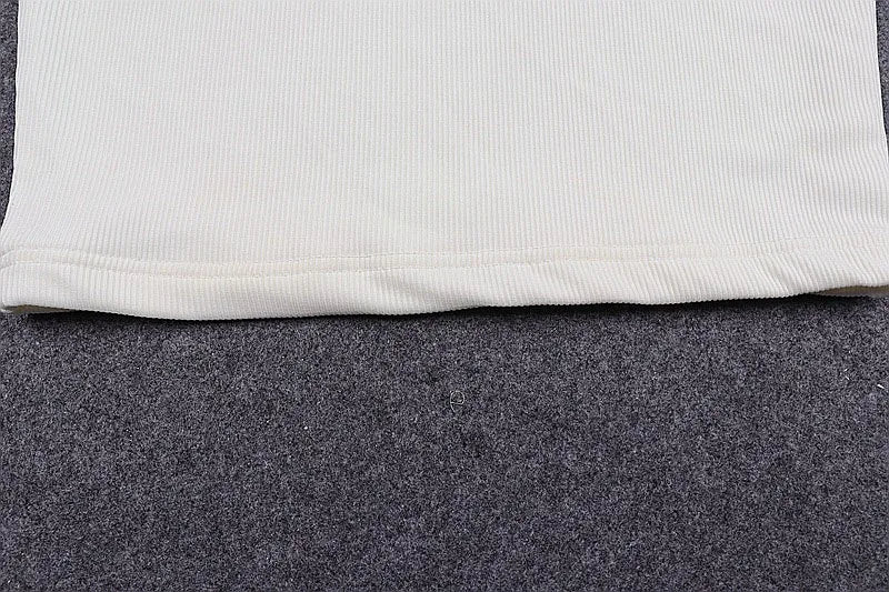 White Halter Backless Ribbed Knit Crop Top — 2023 Streetwear Feminino Style