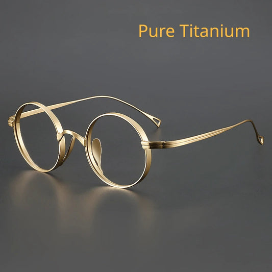 Ultra-Light Japanese Pure Titanium Glasses Frame For Men Retro Small Frame Myopia Eyeglasses Flat Spectacle prescription Frames
