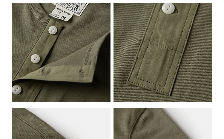 Rugged Bronson Retro Henry Collar Shirt