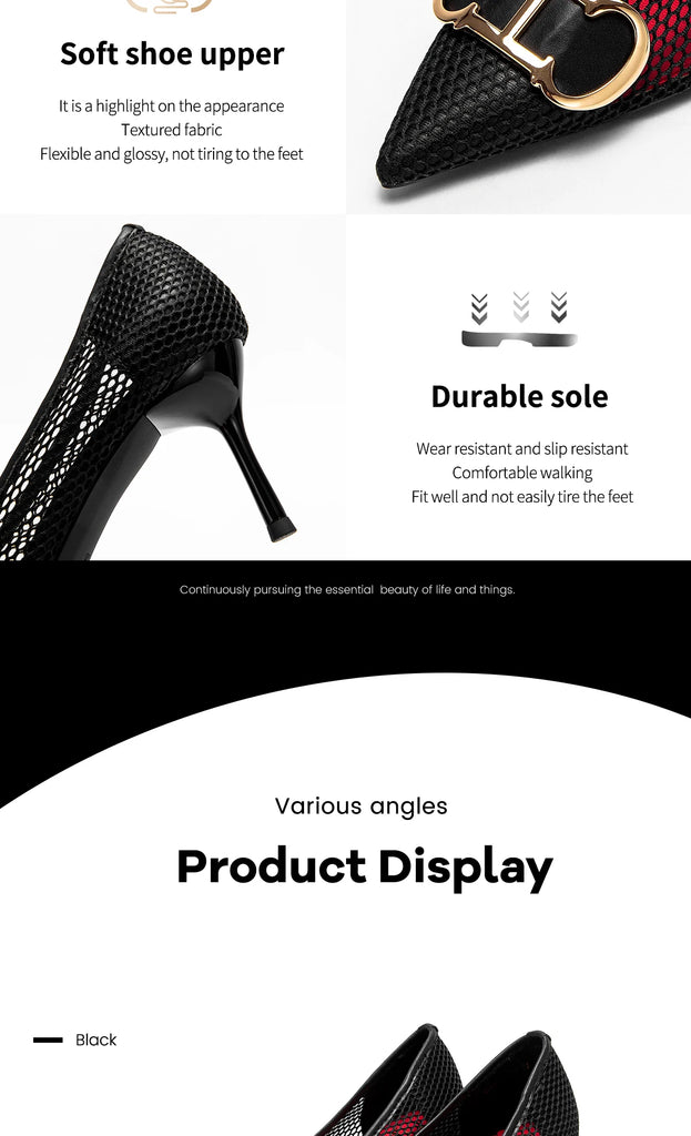 Spring New Hollow Business Women's Shoes 7cm Red Evening Shoes Women's High Heels