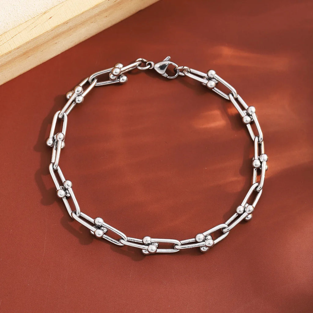 Fashion Charm U-Shaped Bracelet For Women Men Stainless Steel 18K Gold Plated Chain Unisex Jewelry Gift daily wear