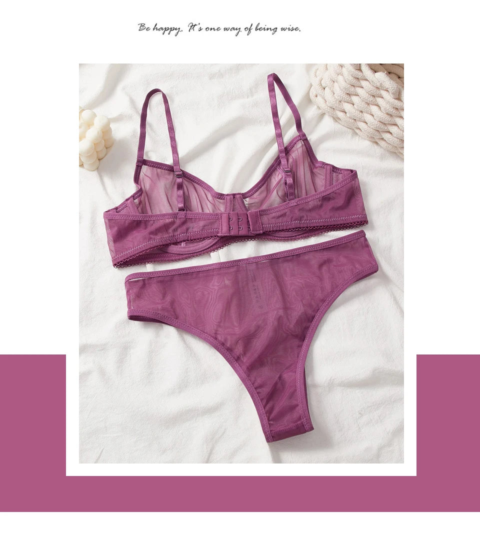 Transparent Seamless Bra Set