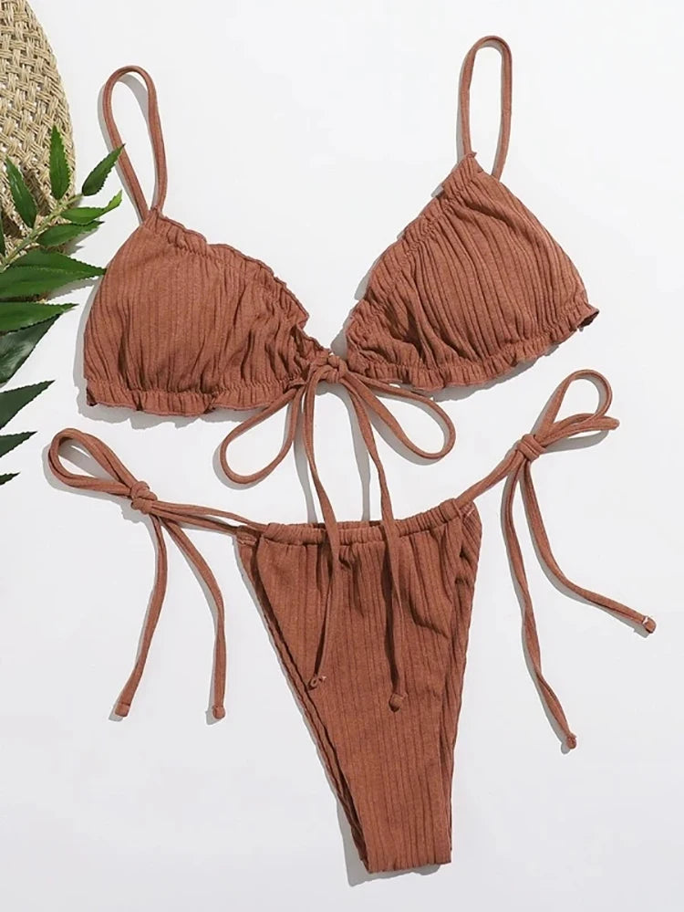 Sexy Pit‑Stripe Bikini Set