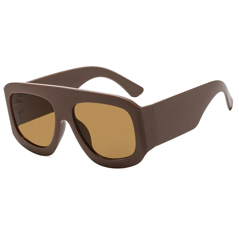 Vintage Exaggerated Square Sunglasses — Unisex Retro Rectangle Eyewear for Women & Men