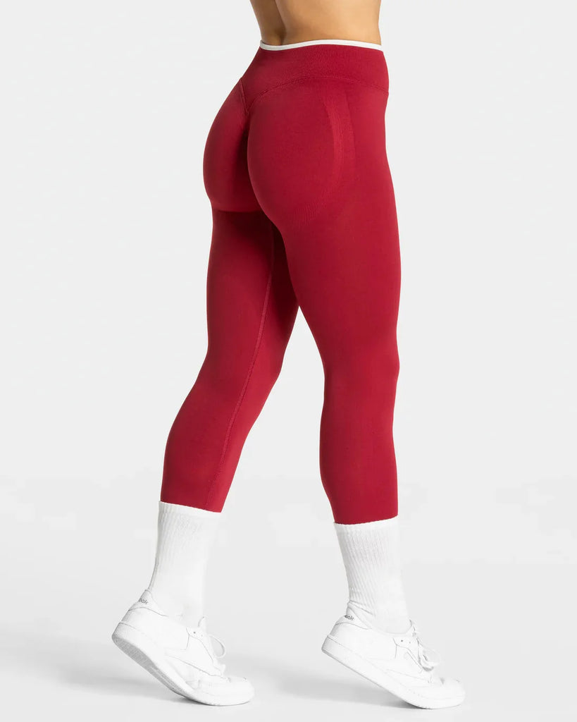 Women’s High‑Waist Seamless Yoga Leggings – Color‑Blocking Hip‑Lifting Knitted Workout Tights