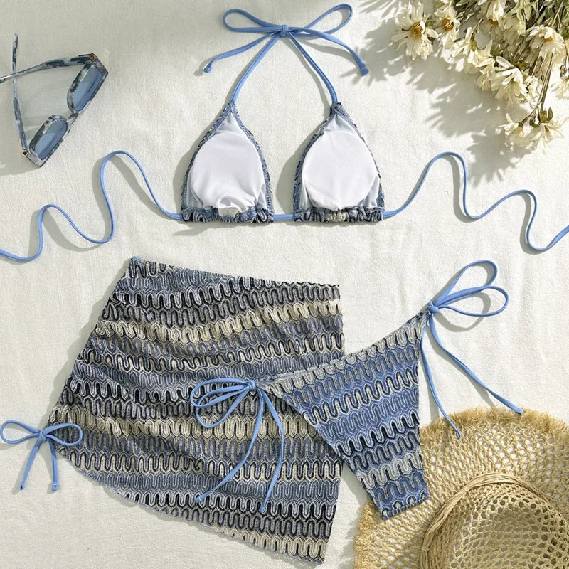 Three‑Piece Brazilian Bikini Set