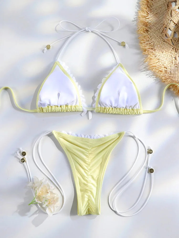 Floral Print Micro Bikini Set