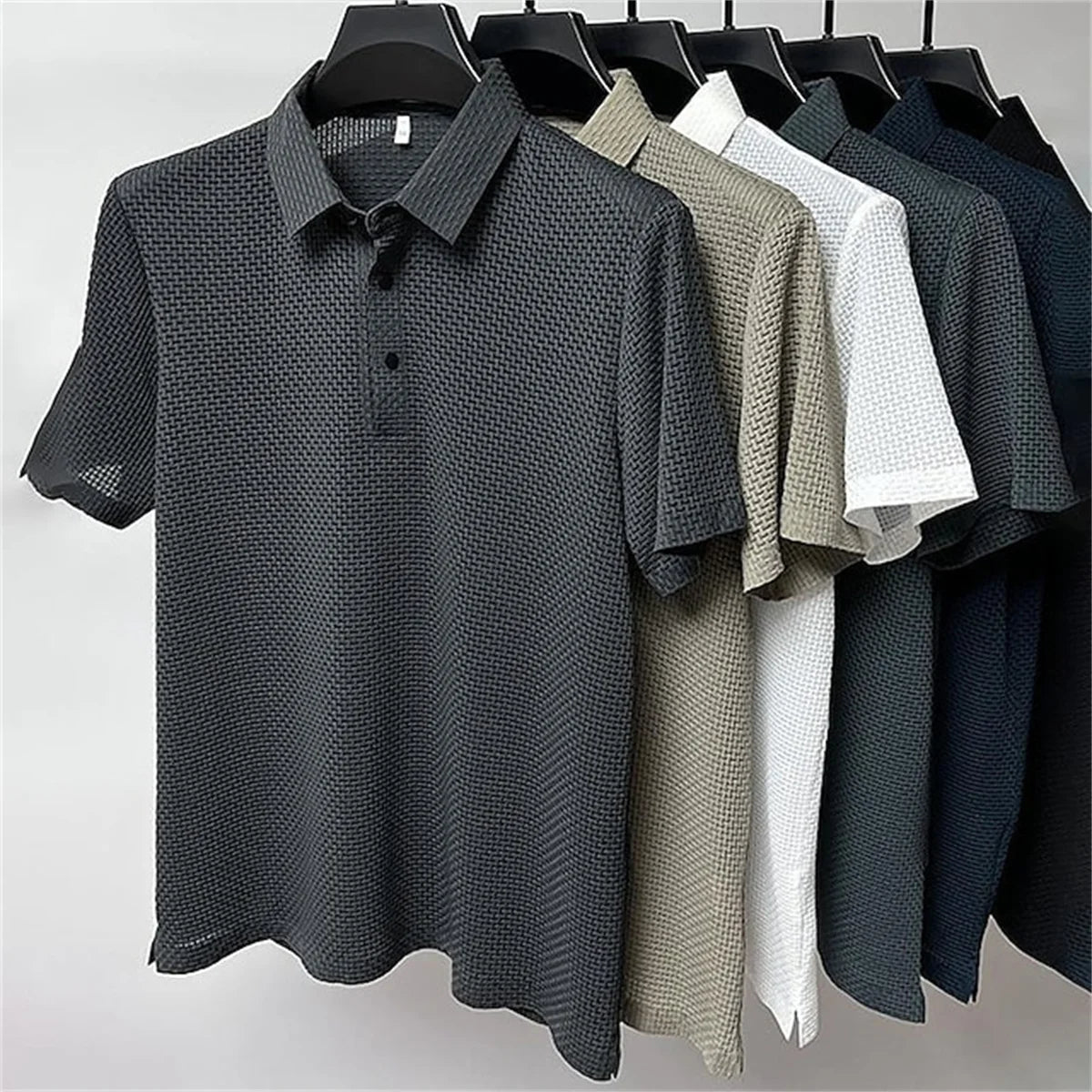 Hawaiian Ice Silk Mesh Polo Shirt