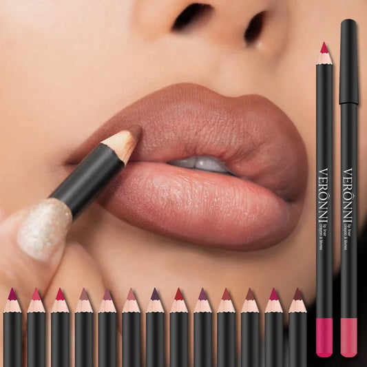 13 Colors Waterproof Nude Matte Lipliner Pencil Red Contour Tint Lipstick Long Lasting High Pigmented Lip Liner Lip Makeup Tool