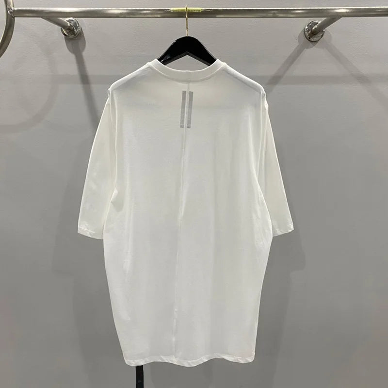 HKSH Spring Summer New Men's Tide Streetwear Cotton Solid Color Loose RO Style Short Sleeves Large Tees Chic Dark T-shirt HK2008