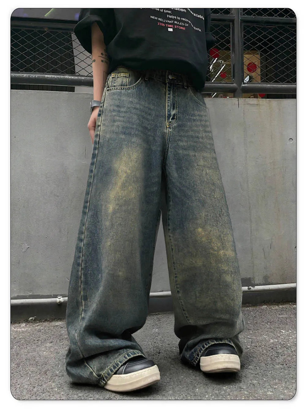 Ultra‑Baggy Wide‑Leg Jeans