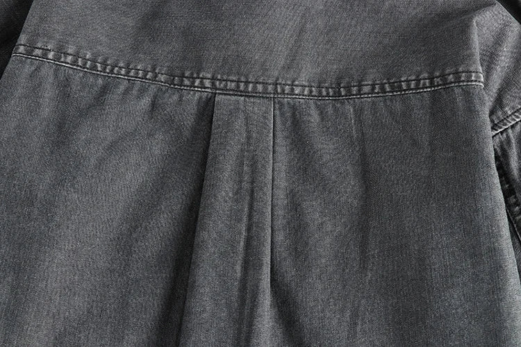Heavy‑Washed Vintage Denim Shirt