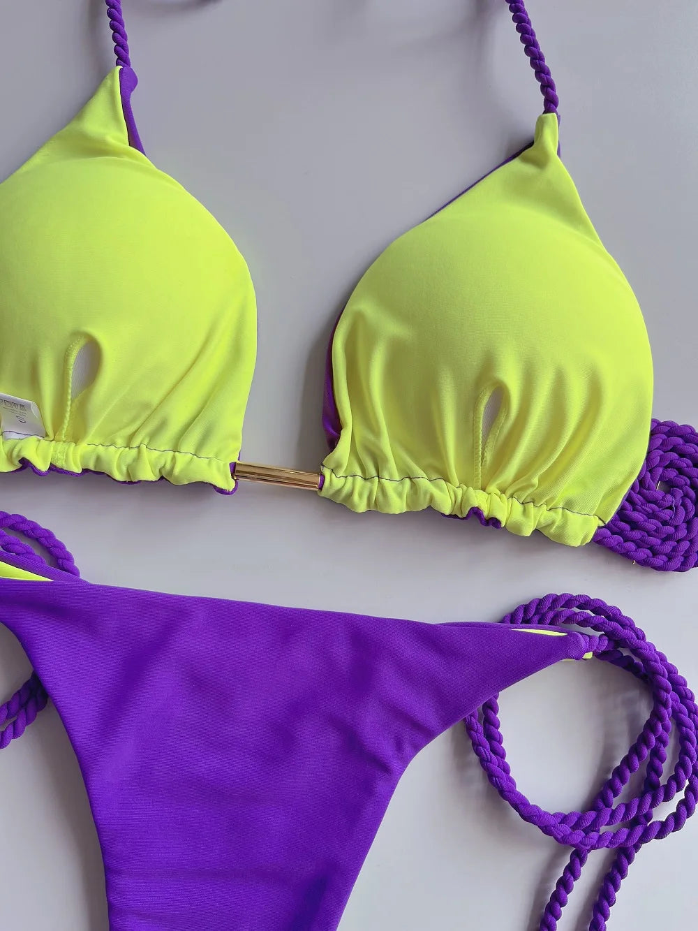 RUOTONSEPT Braided Rope Triangle Bikini