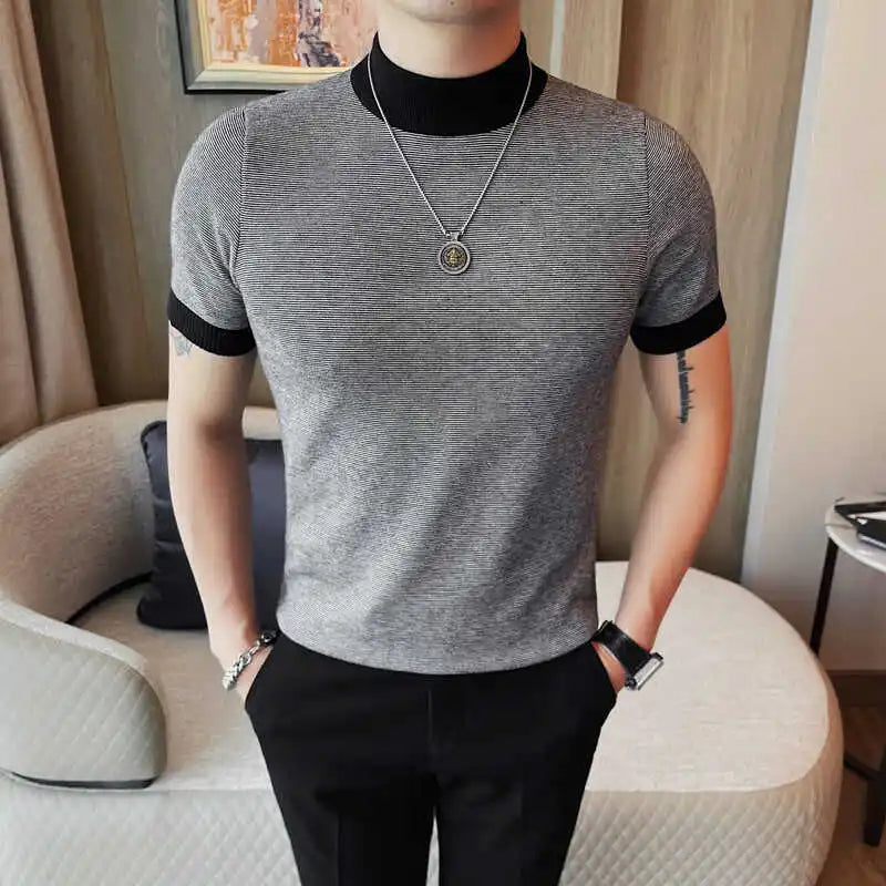 Men’s Turtleneck Short‑Sleeve Sweater