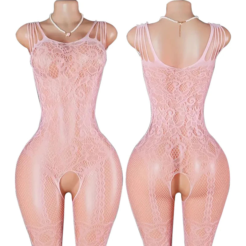 Floral Lace Lingerie Bodysuit Set