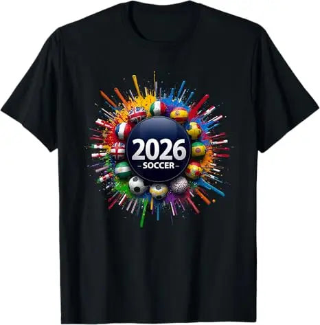 2026 Soccer Fan T‑Shirt — North America Flags Graphic Tee USA Canada Mexico Unisex