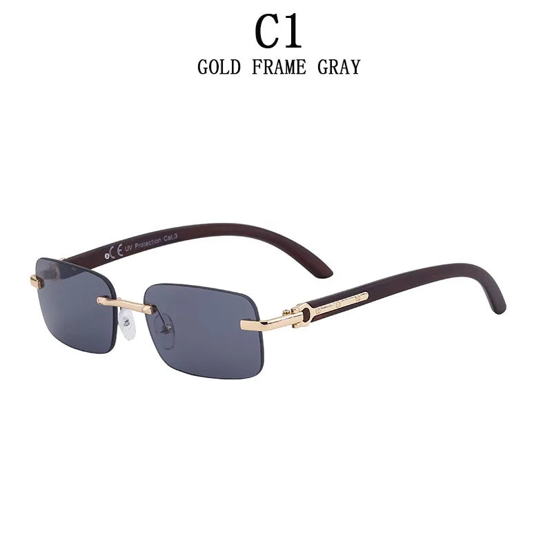 2025 Rimless Sunglasses For Men Vintage Fashion Sunglasses Outdoor Oculos Dropshipping Trending Glasses New Square Lentes Gafas