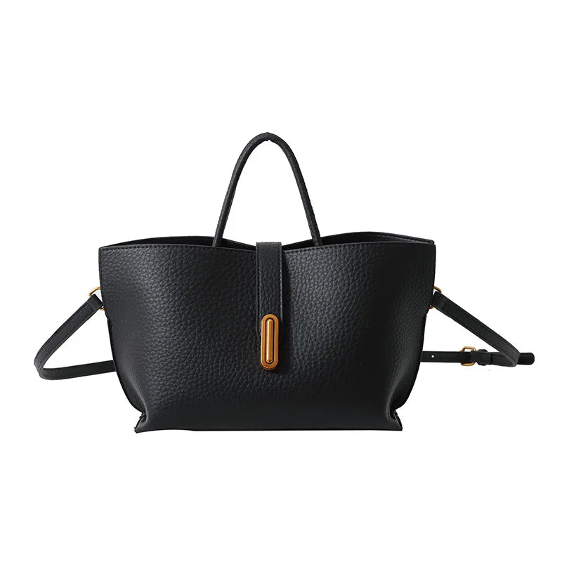 Fashion Ladies Handbags New Lychee Leather Tote Bag Versatile Evening Bag Commuter Simple Shoulder Bag Simple Messenger Bag