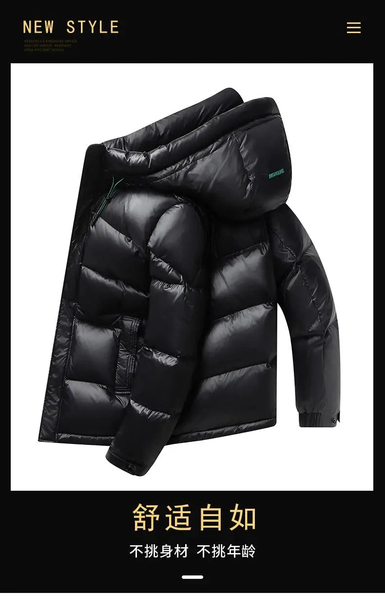 -30° High Quality Winter New Cold resistant Down Jacket Men's Women Short Warm Fashion Brand Parkas Coat