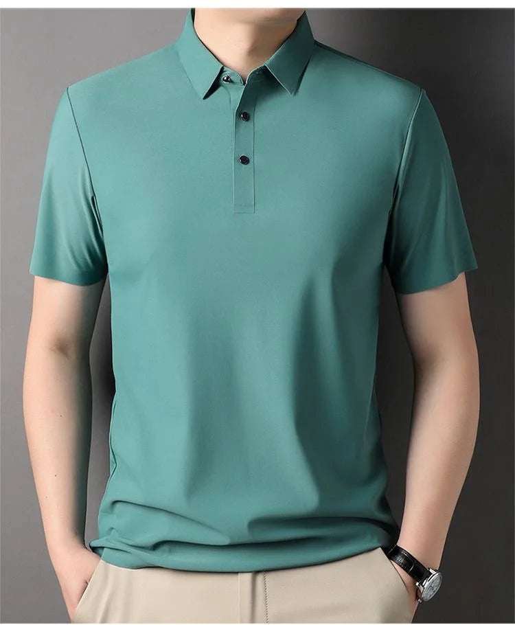 Ice Silk Short‑Sleeve Polo Shirt