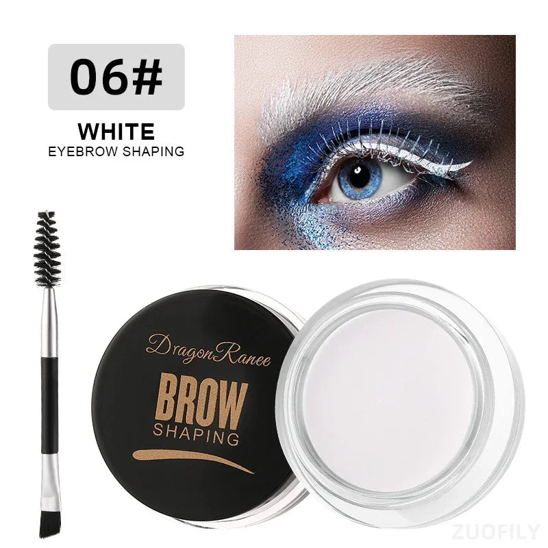 White Brown Eyebrow Tint Eyebrow Gel Wax Brow Gel Set with Brush Natural Makeup Soap Brow Sculpt Lift Eyebrow Enhancer Shaping