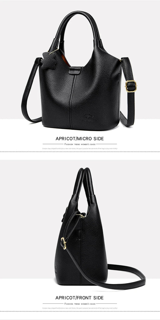 Soft Leather Handbags for Women Vintage Shoulder Bag Luxury Designer Ladies Large Capacity Bags Sac A Main