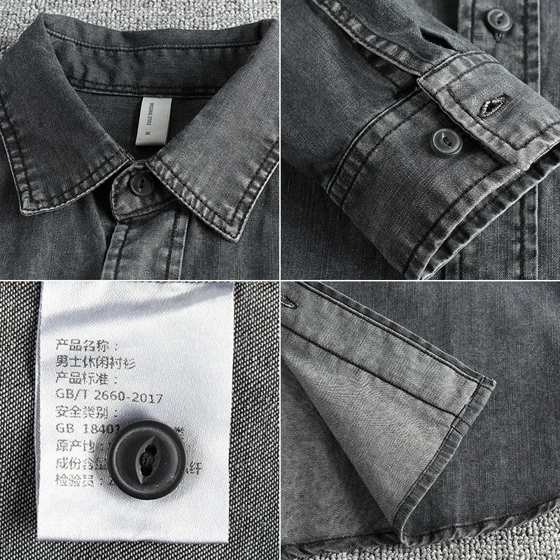 Heavy‑Washed Vintage Denim Shirt