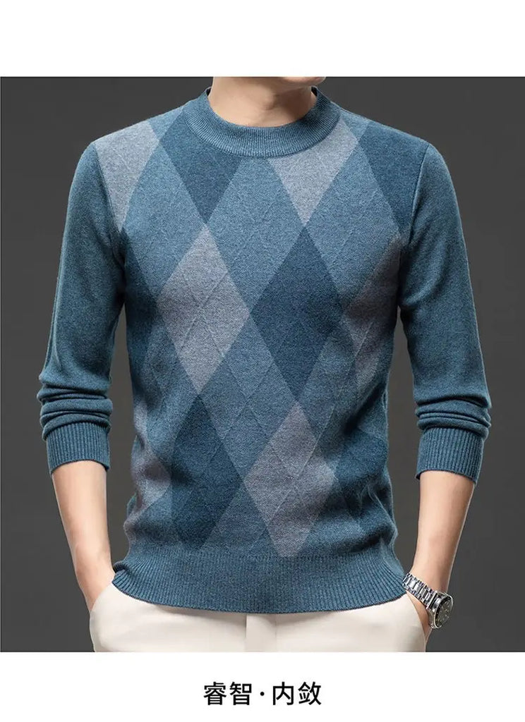 Men’s Autumn Winter Half‑Turtleneck Sweater
