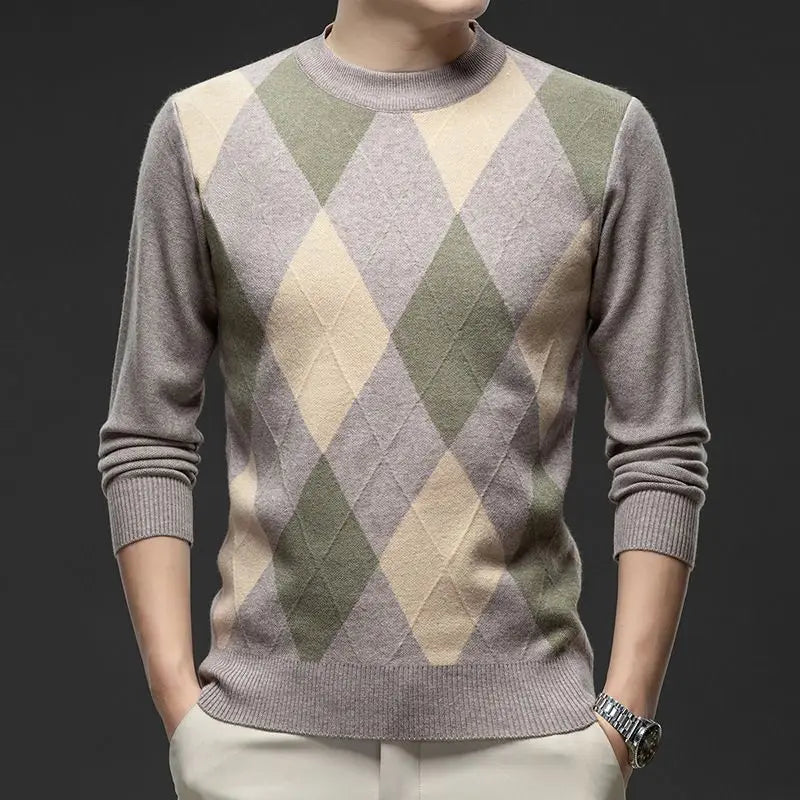 Men’s Autumn Winter Half‑Turtleneck Sweater