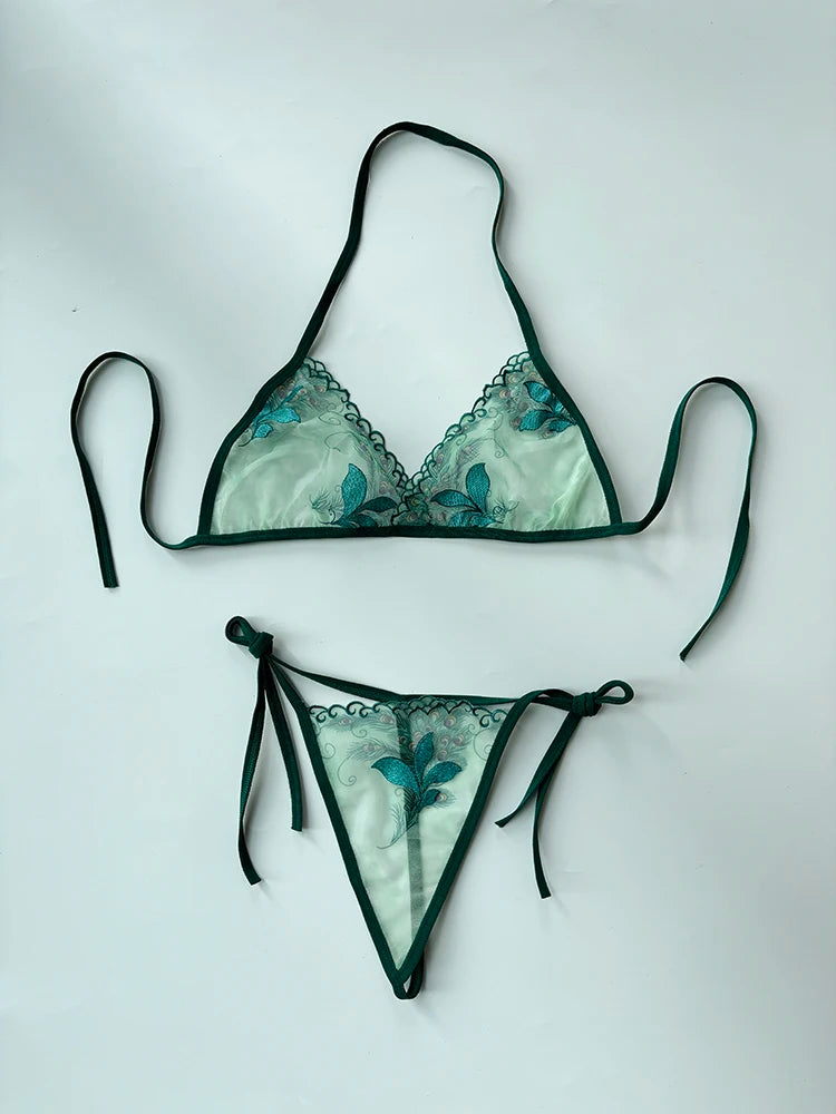 Custom Name Crystal Letter Lace Lingerie Set
