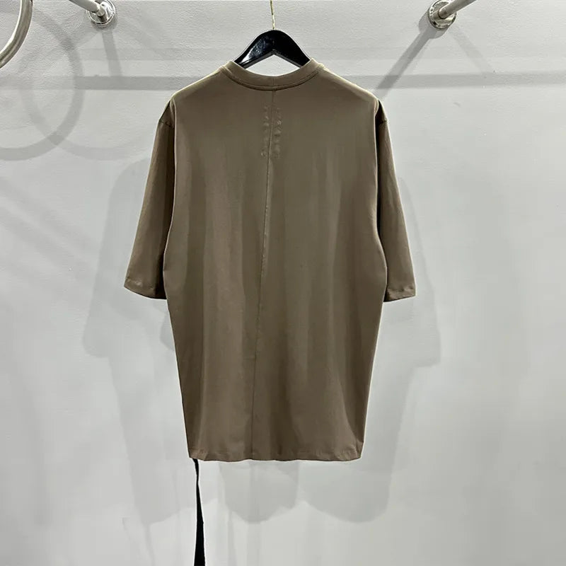 HKSH Spring Summer New Men's Tide Streetwear Cotton Solid Color Loose RO Style Short Sleeves Large Tees Chic Dark T-shirt HK2008