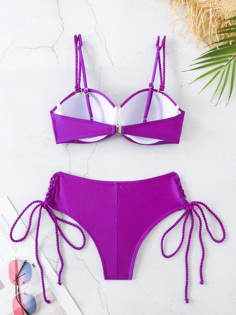 Women’s High‑Waist Underwire Bikini – Push‑Up Two‑Piece Swimsuit, Summer Beachwear SetUnderwire Bikini Swimsuit High Waist Swimwear for Women Push Up Two Piece Bathing Suits Push Up Summer Female