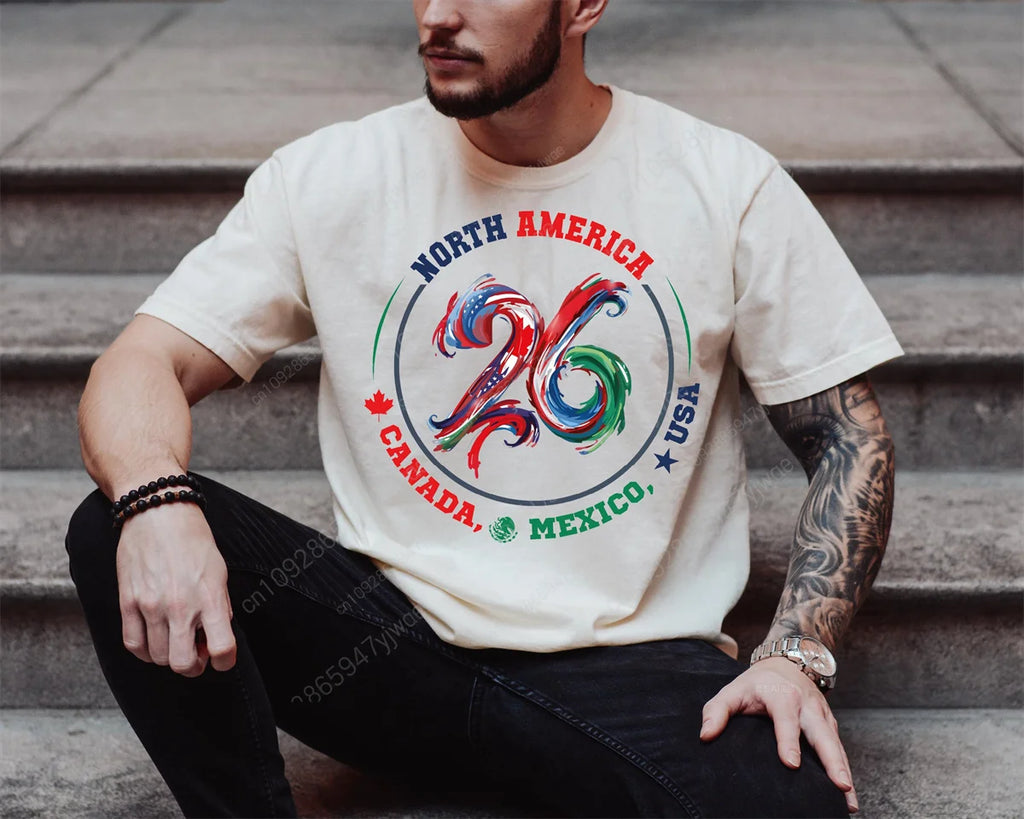 2026 North America Soccer Tee — America Mexico Canada Host Cities Map | Unisex Fan Shirt